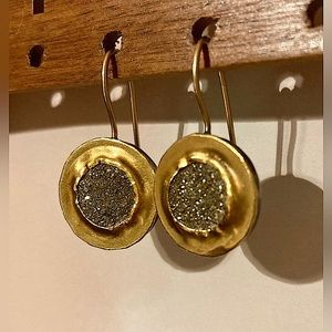 Nava Zahavi 24k gold, silver, and pyrite earrings